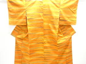 未使用品　横段織り出し手織り紬着物